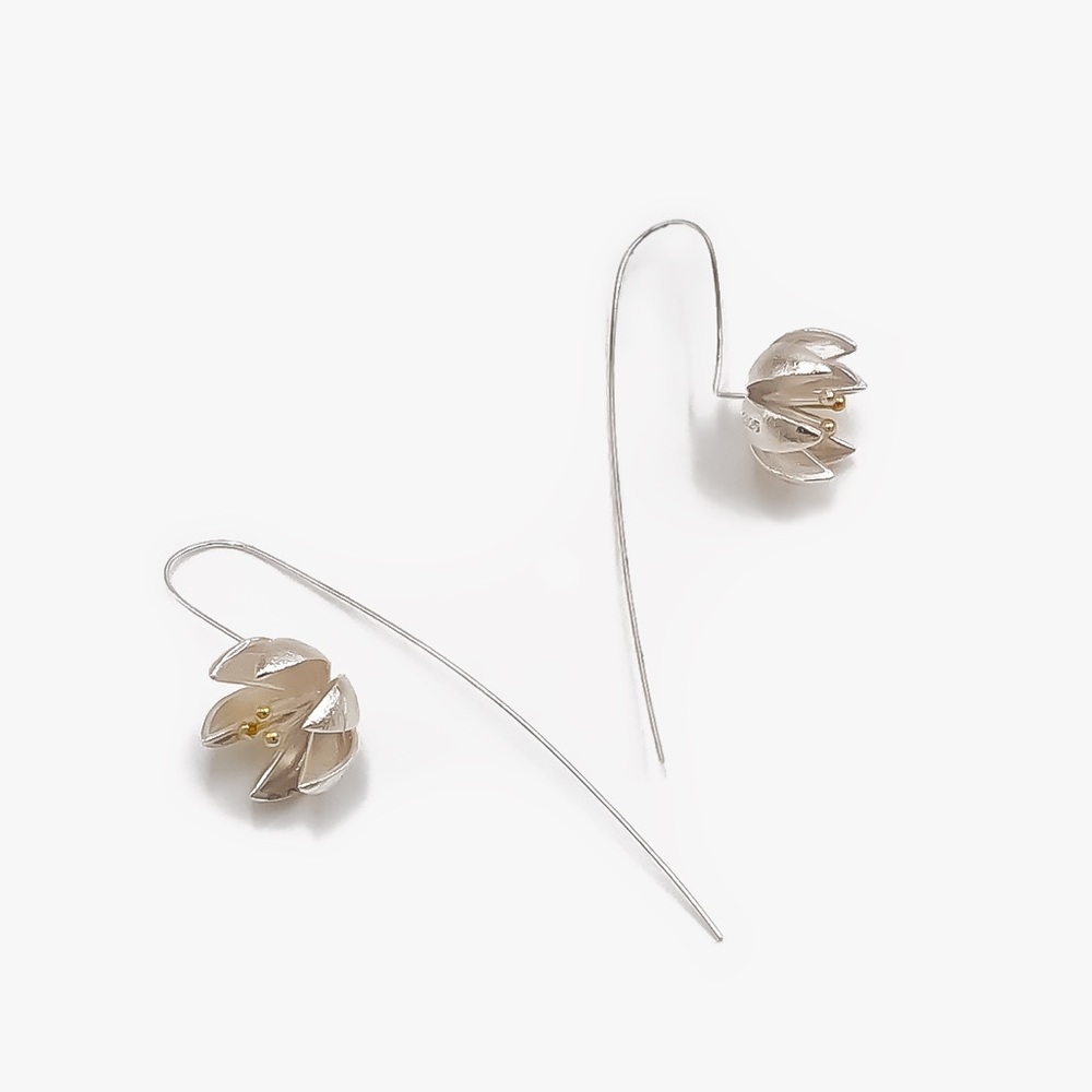 Sterling Silver Delicate Flower Earrings